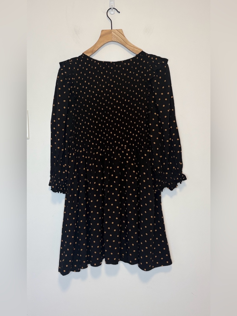 Madewell Lucie V-Neck Smocked Mini Dress in Oval Dot , sz : small - Picture 5 of 11
